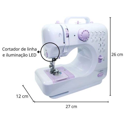 Mini Máquina De Costura 12 Pontos Portátil Bivolt Lanmax em Promoção na