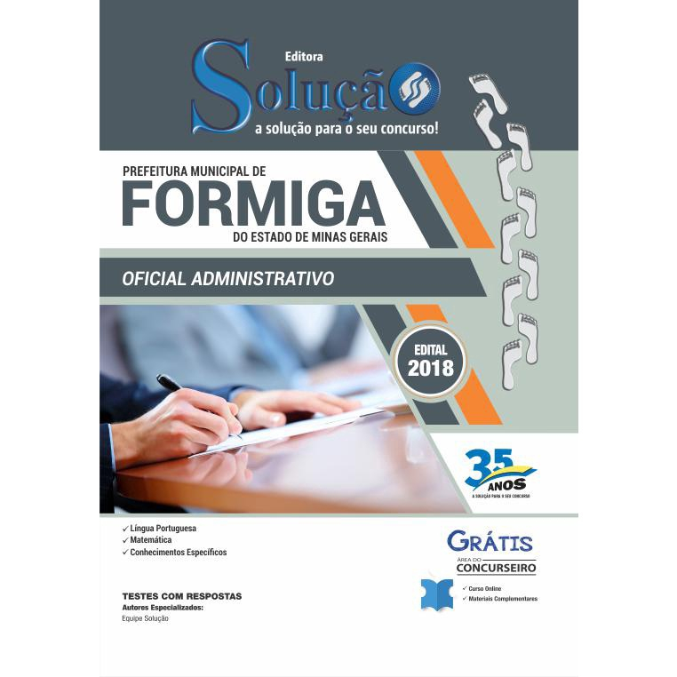 Apostila Formiga Mg 2019 Oficial Administrativo Submarino