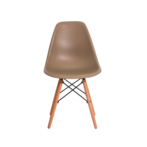 Kit 6 Cadeiras Charles Eames Eiffel Nude Base Madeira Sala Cozinha