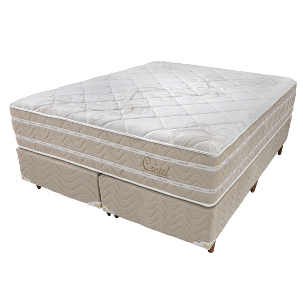 Cama Box Casal King Mola Ensacada Alt Colchão 36cm Cristal no Shoptime