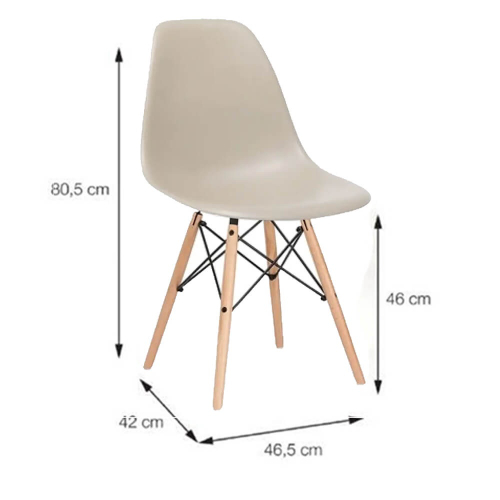 Kit 4 Cadeiras Charles Eames Eiffel Nude Para Sala Quarto Cozinha Em