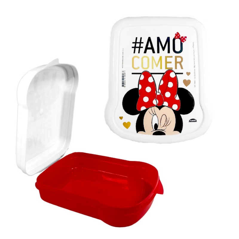 Porta Lanche Sanduíche Sanduicheira 530ml da Minnie Plasútil no Shoptime