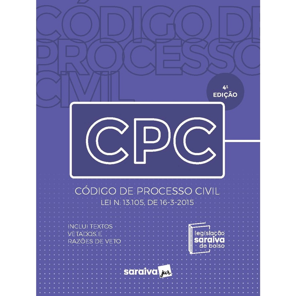 Livro Código de Processo Civil Legislação Saraiva de Bolso 4ª