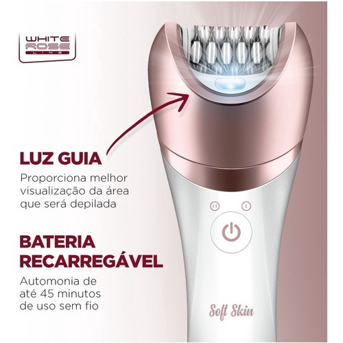 Depilador El Trico Feminino Soft Skin Mondial Bivolt Sem Fio Em