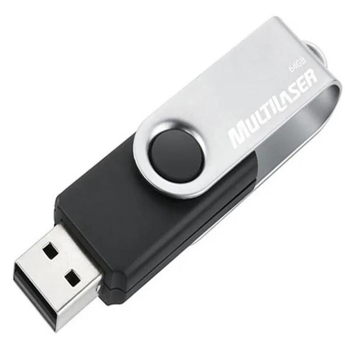 Pendrive Multilaser Twist Pd590 64gb 2 0 Preto E Prateado em Promoção