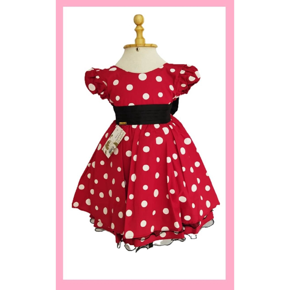 Vestido Infantil Festa Vermelho Bolinhas No Shoptime