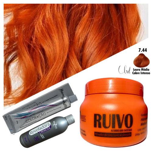 Cabelo Loiro Ruivo Medio Acobreado Intenso Matizador G Tinta G Ox