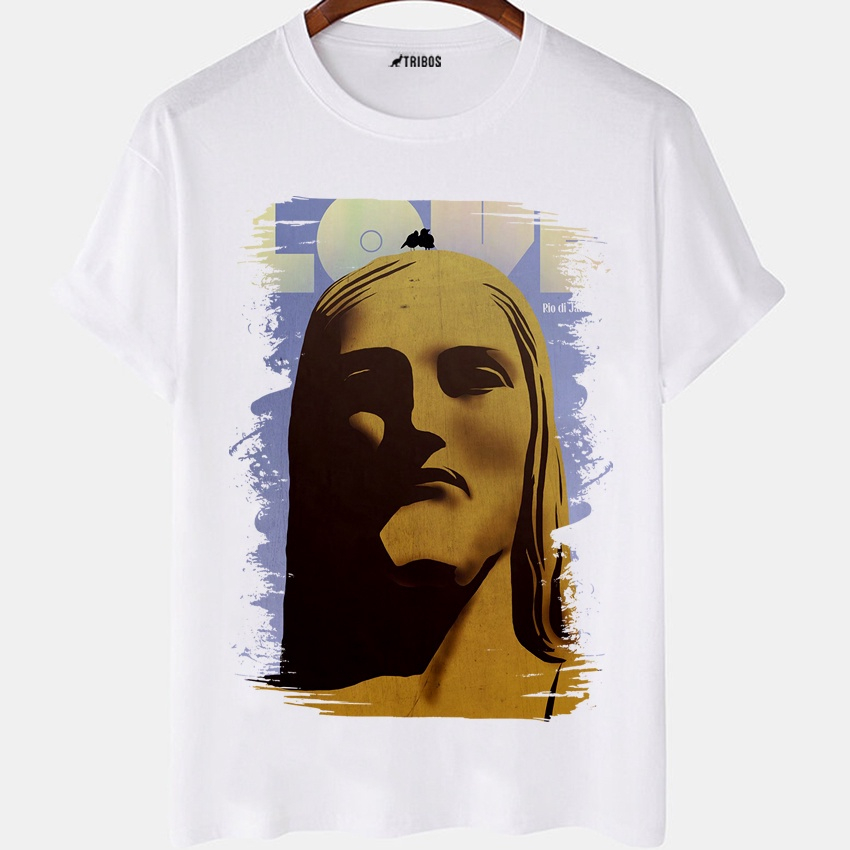 Camiseta Masculina Cristo Redentor Desenho Monumento Camisa Blusa