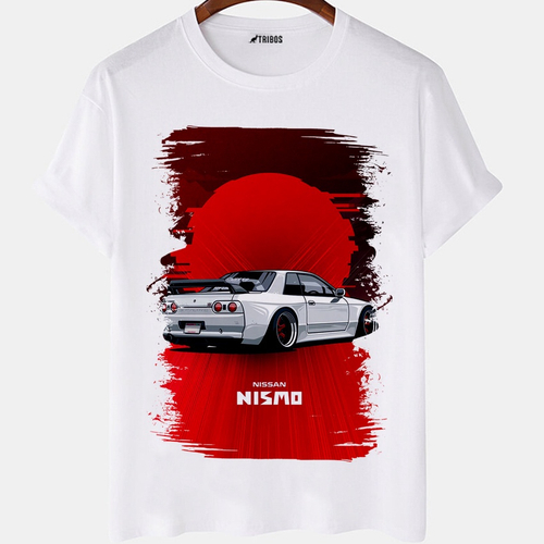 Camiseta Masculina Nissan Skyline Gtr R Desenho Camisa Blusa Branca