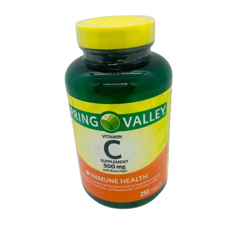 Vitamina C Spring Valley 500 Mg With Rose Hips 250 Cápsulas Submarino