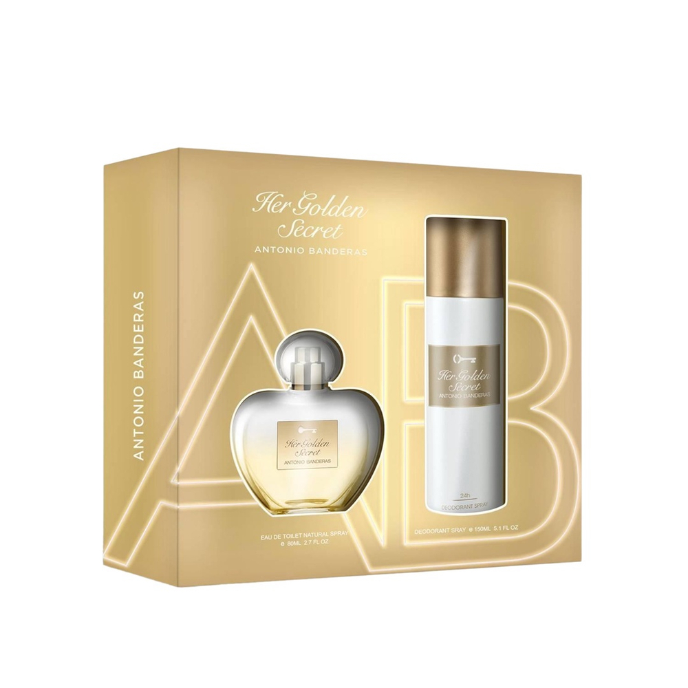 Kit Antonio Banderas Her Golden Secret Edt 80Ml Deo 150Ml Submarino