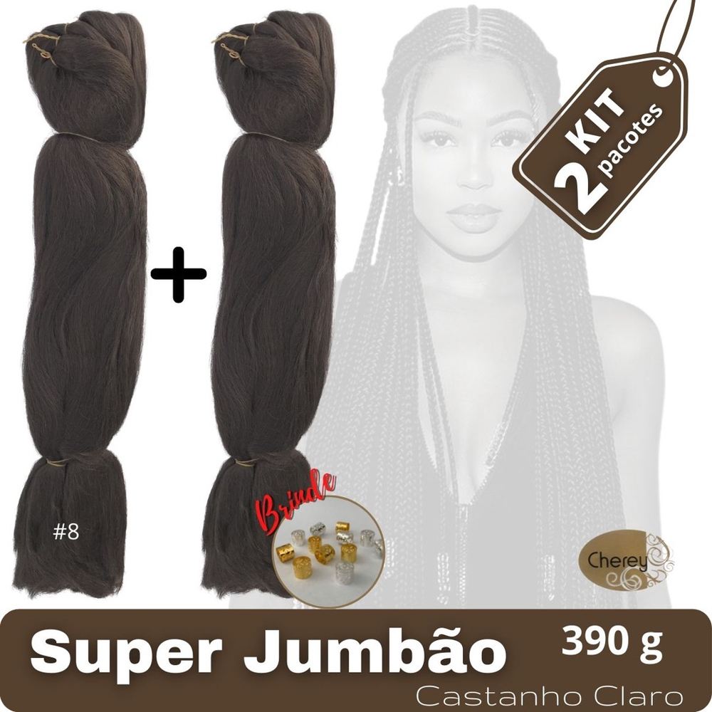 Kit 2 Super Jumbos Cherey Cor 8 Castanho Claro 390 Gramas Para