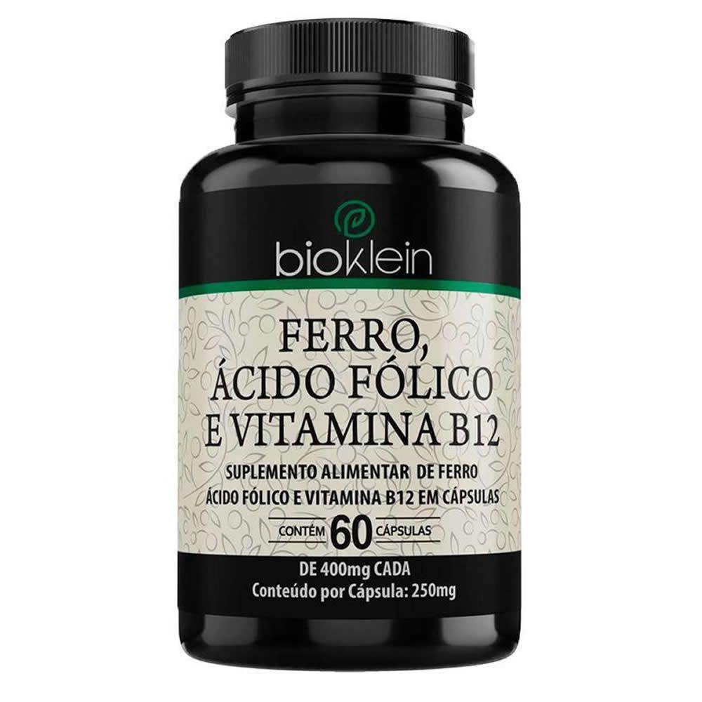 Ferro Cido F Lico E Vitamina B C Psulas Bioklein Submarino