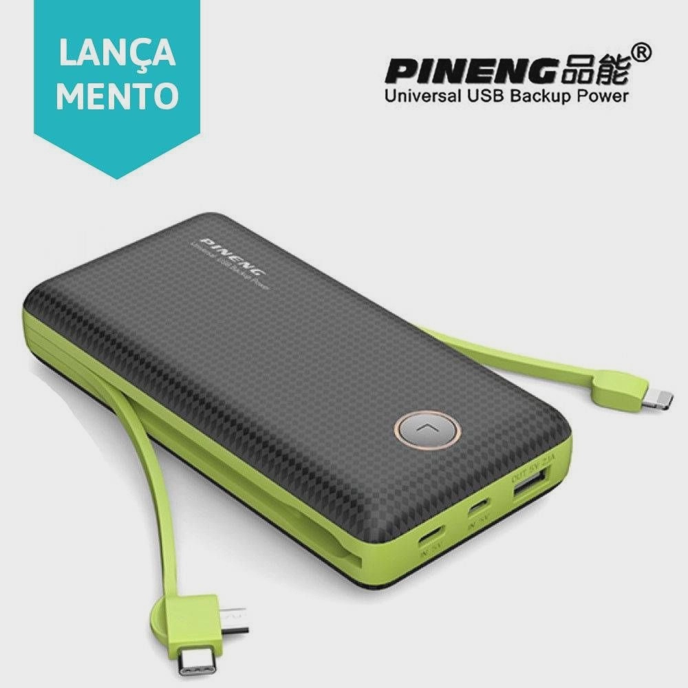 Carregador Portátil Peining Pn 959 Preto 3 Saídas 20000mah Usb Submarino