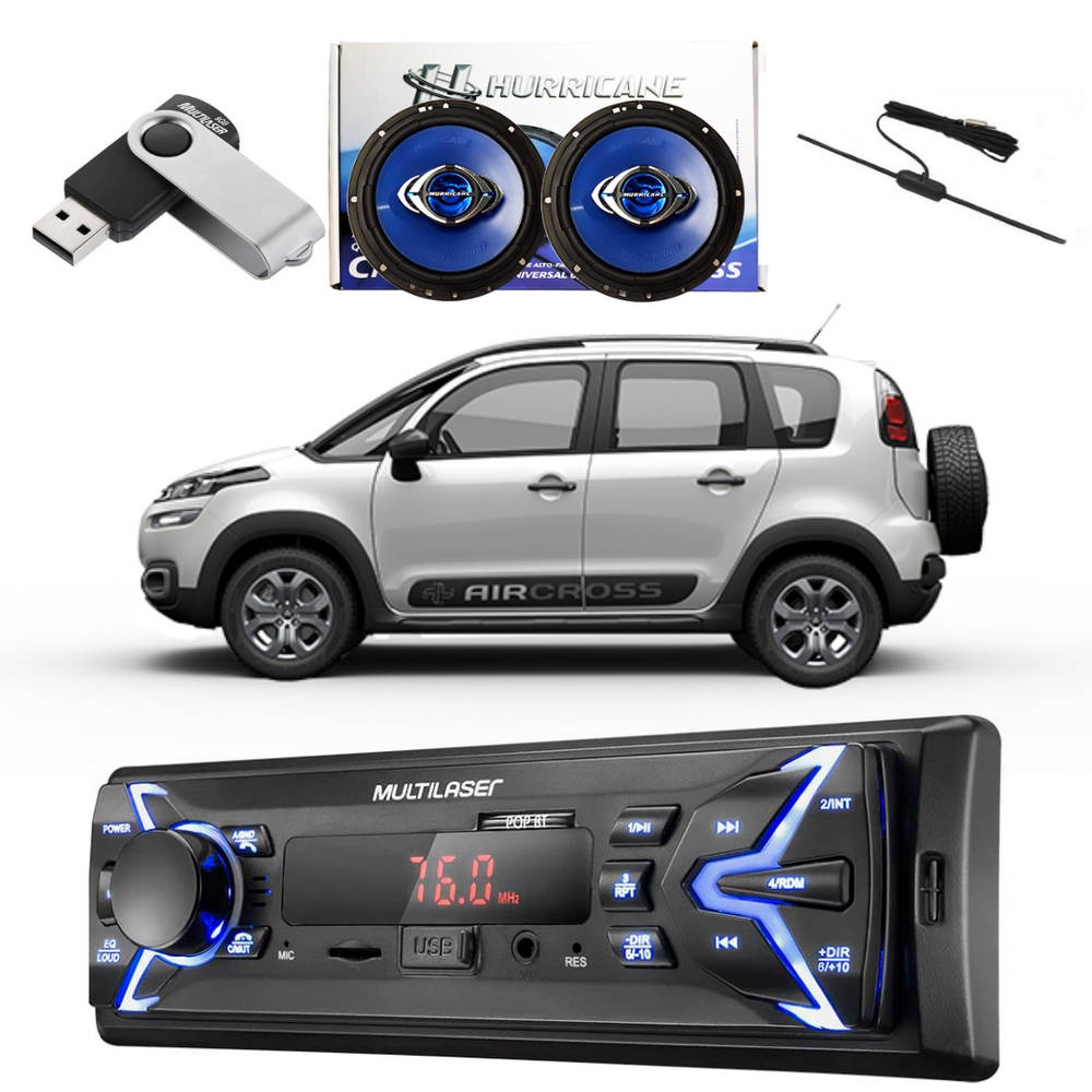 Kit Radio Alto Falante Pendrive E Antena Aircross Em Promo O