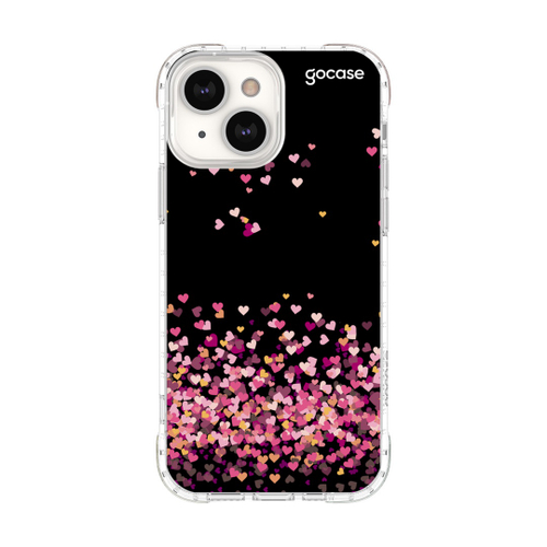 Capa Capinha Gocase p todos iPhone 13 Corações Flutuantes Fundo