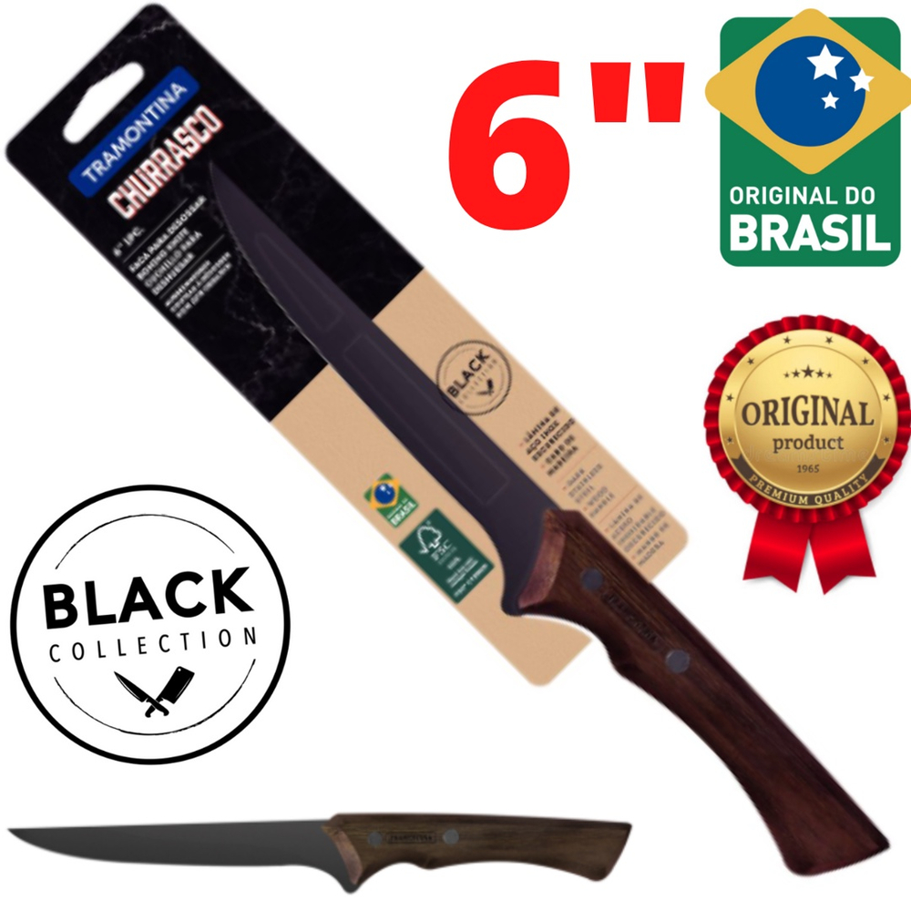 Faca Para Desossar Pol Tramontina Churrasco Black L Mina Em A O