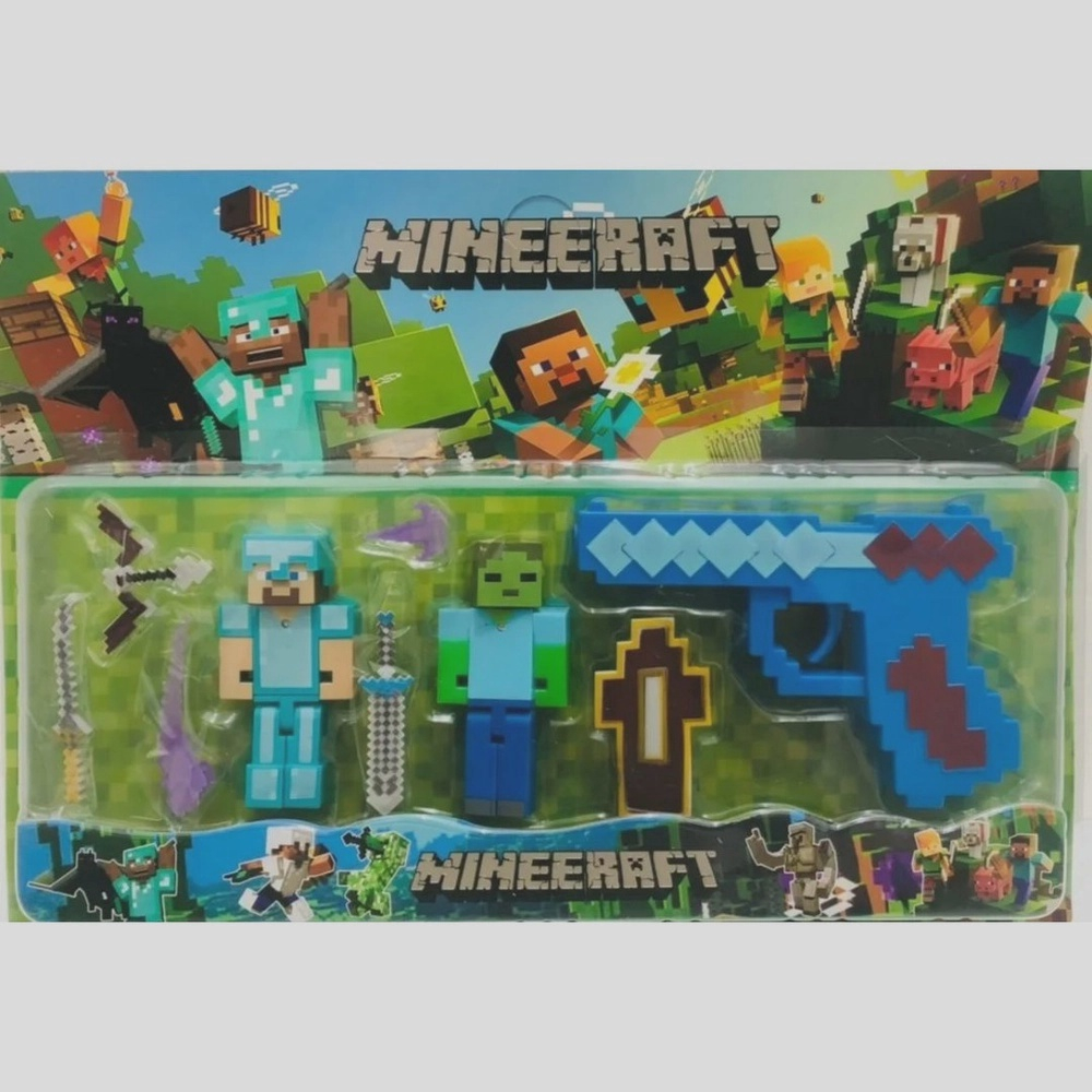 Brinquedo Infantil Kit Bonecos E Acess Rios Minecraft No Shoptime