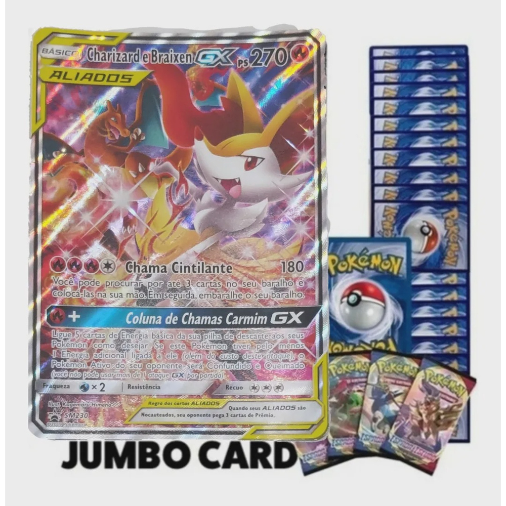 Pokémon Kit Carta Gigante jumbo 40 Cartas Pacotinho Submarino