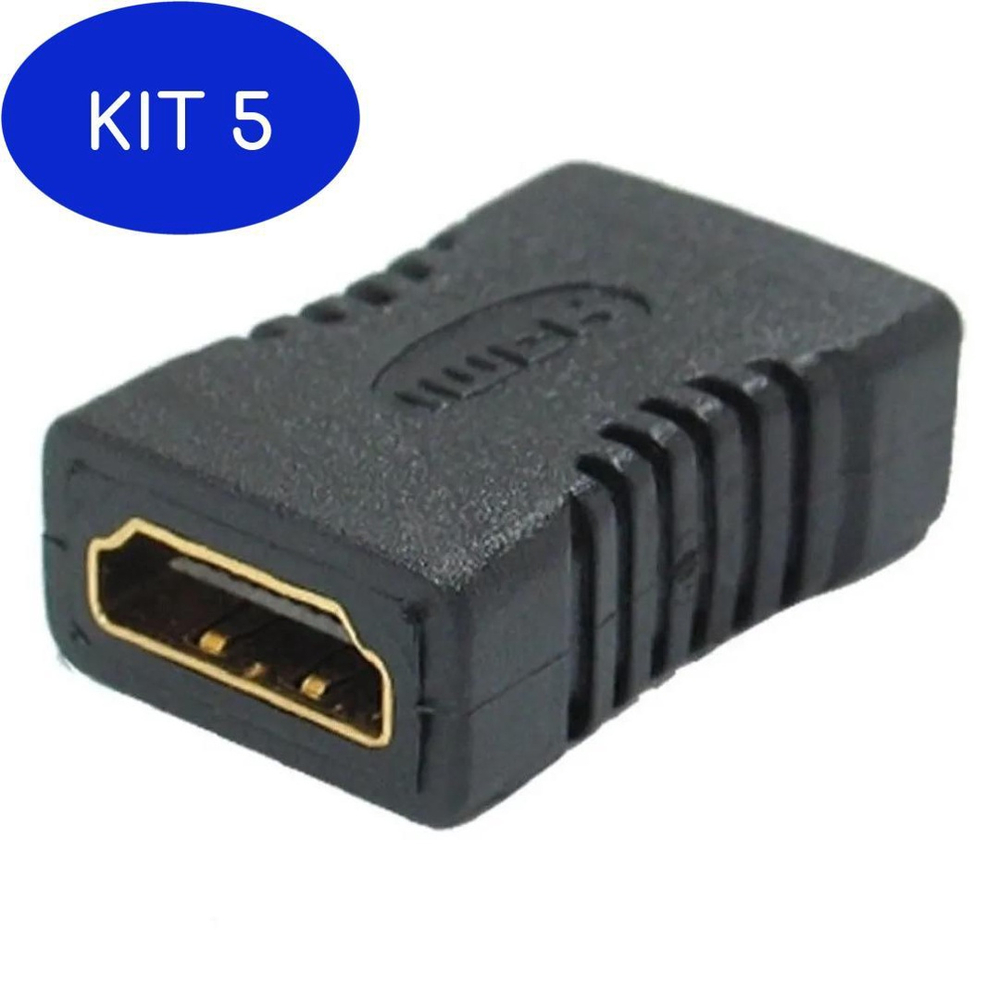 Kit 5 Adaptador Emenda Hdmi Femea X Hdmi Femea 1 4 X Cell Xc E Hf Em