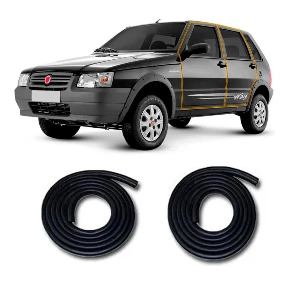 Kit Borrachas Vedação Portas Fiat Uno Premio Elba 2Pçs Submarino