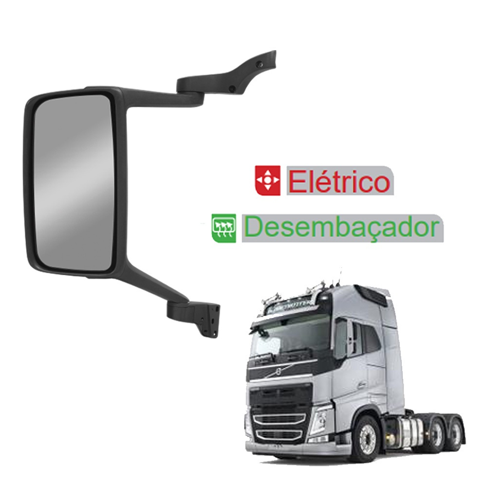 Espelho Retrovisor P Volvo Fh Fm C Desemba Ador El Trico Le No Shoptime