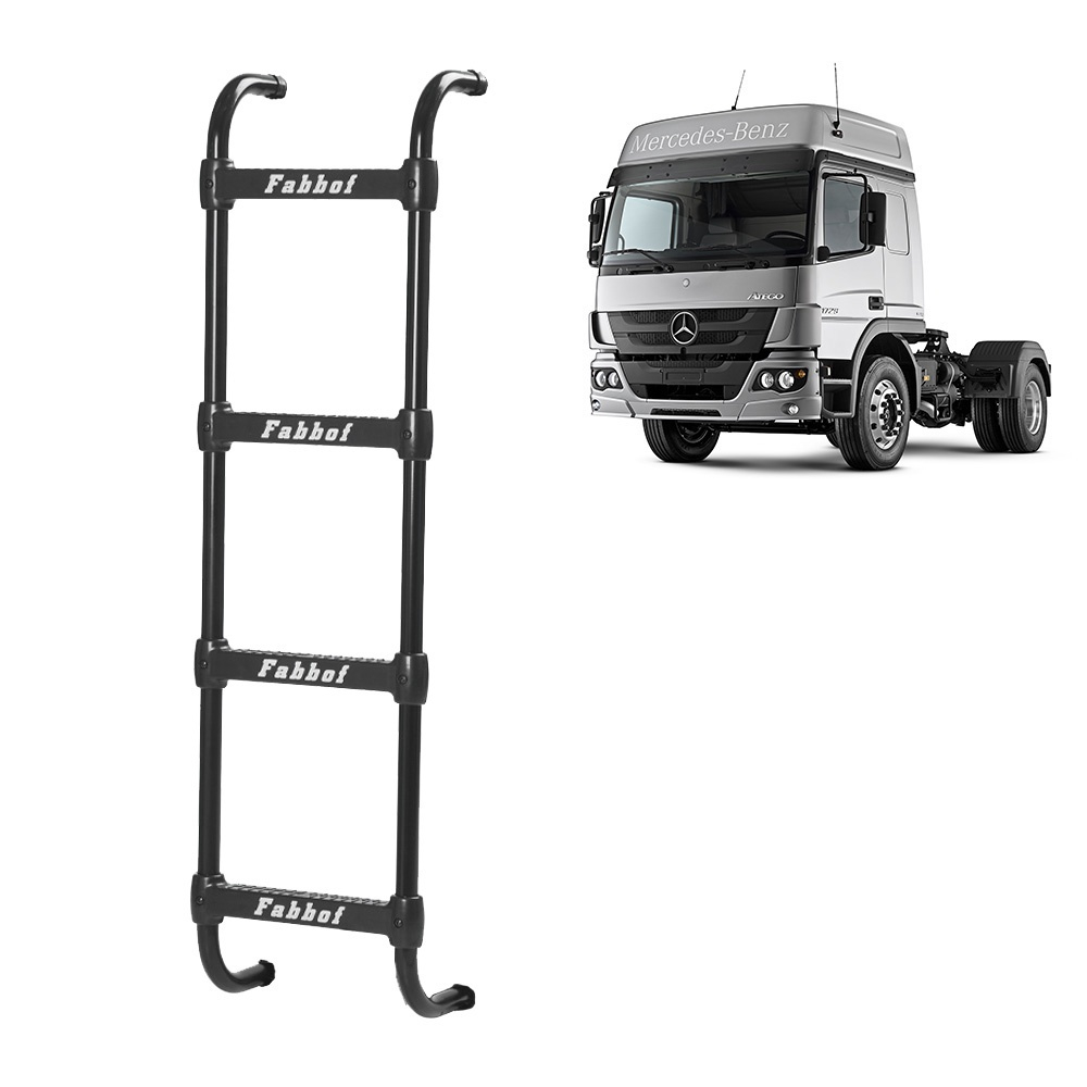 Estribo Traseiro Para Mercedes Axor 4 Degraus 1420mm Preto No Shoptime