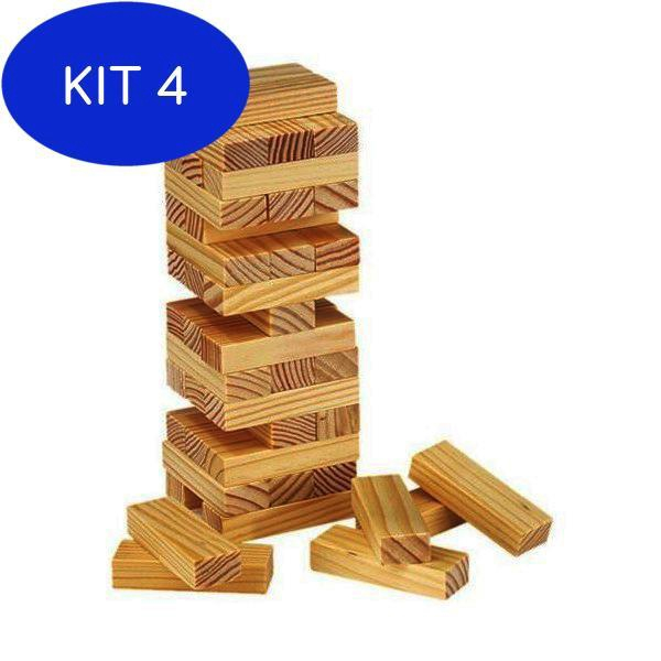 Kit Torre Equil Brio Madeira Jenga Torremoto Submarino