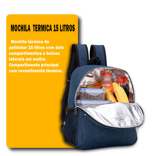 Mochila Térmica 15 lt Bebidas Academia Camping Marmita no Shoptime