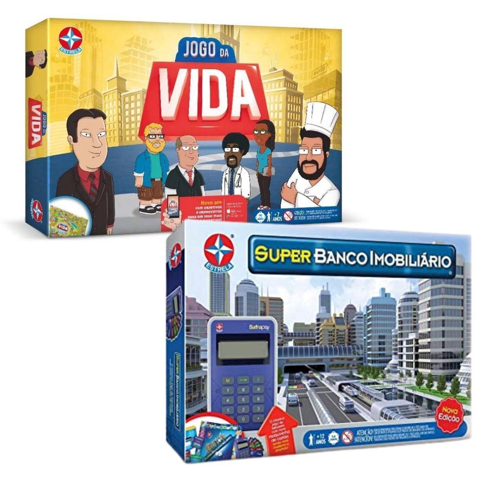 Kit De Jogos Estrela Super Banco Imobiliário Jogo Da Vida Submarino