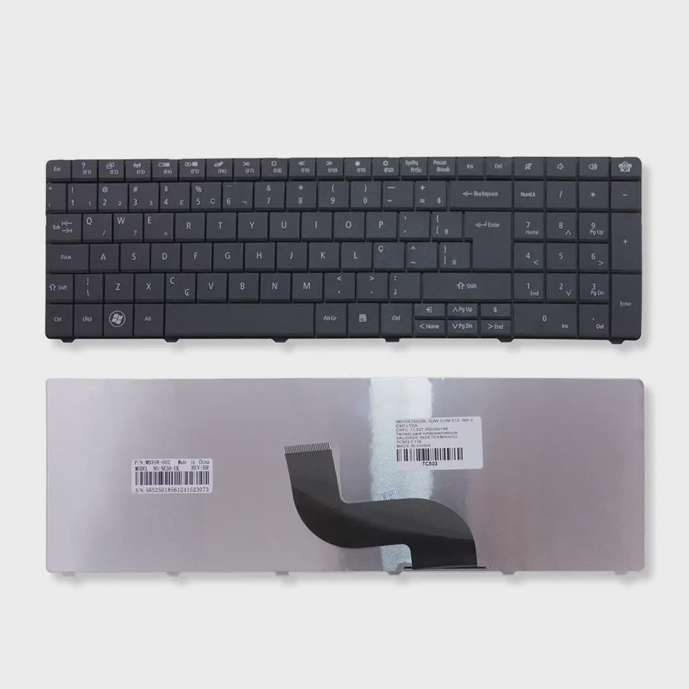 Teclado Para Notebook Gateway NV55C Preto ABNT2 Submarino