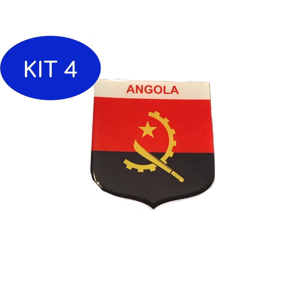 Kit Adesivo Resinado Em Escudo Da Bandeira De Angola Submarino