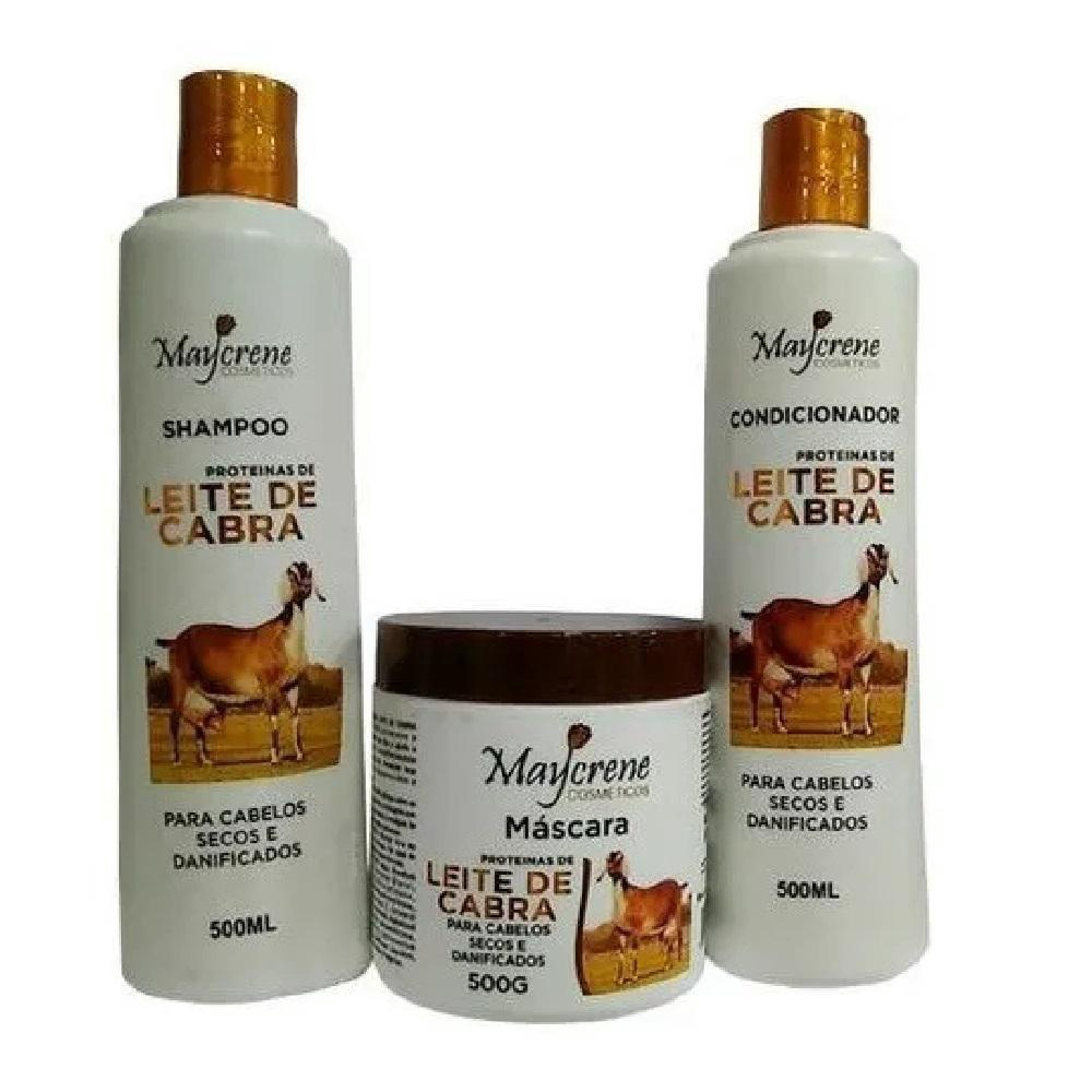 Kit Maycrene Leite De Cabra Shampoo Condicionador M Scara Submarino