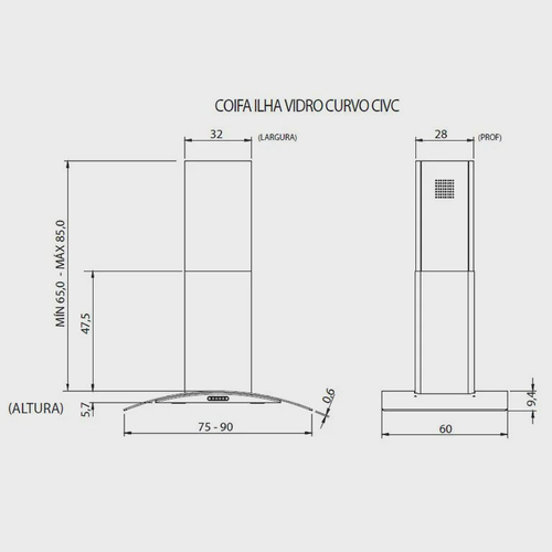 Coifa Ilha Vidro Curvo Inox 75cm Fogatti 110V em Promoção Ofertas