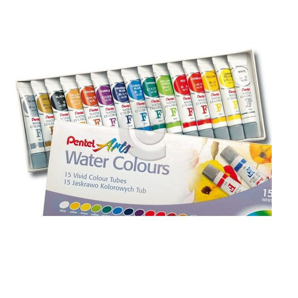 Tinta Aquarela Pentel Water Colours 15 Cores 5ml Submarino