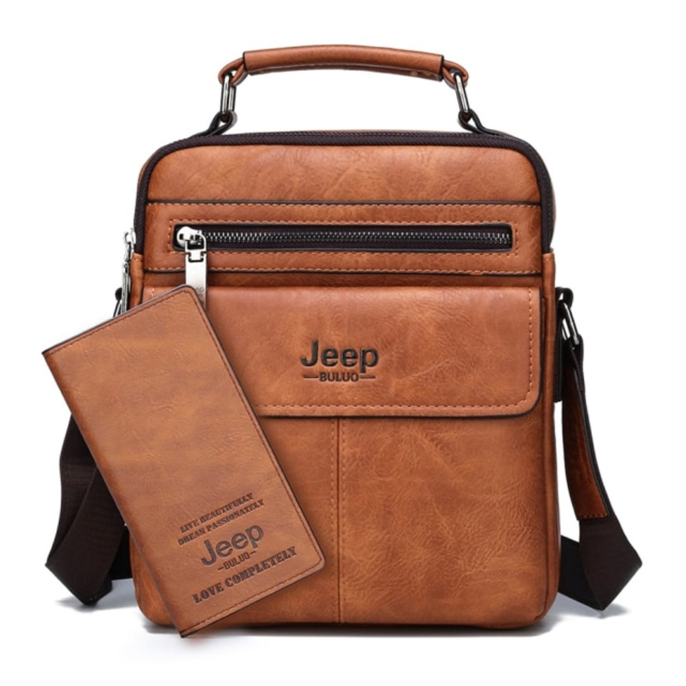 Kit Bolsa Masculina Jeep Couro Buluo Al A Carteira Em Promo O Na