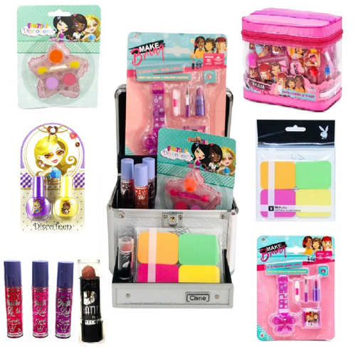 Maleta Infantil Kit Maquiagem Completa Batom Gloss Esponjas Submarino