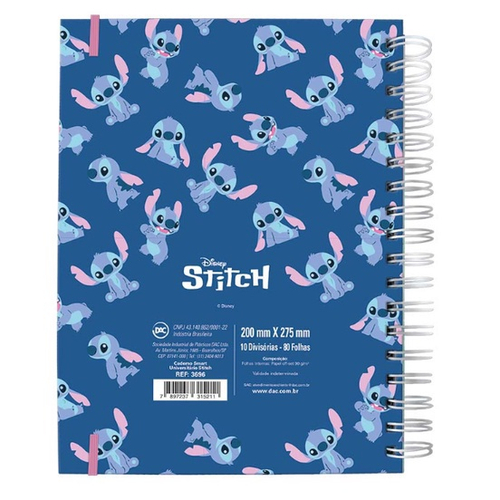 Caderno Smart Stitch Disney Folha Tira e Põe 10 Matérias dac em