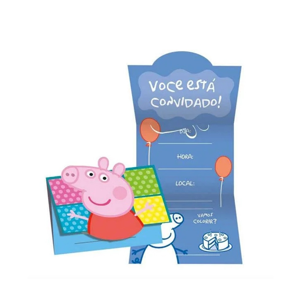 Convite Festa Peppa Pig Unidades Regina Festas Rizzo No Shoptime