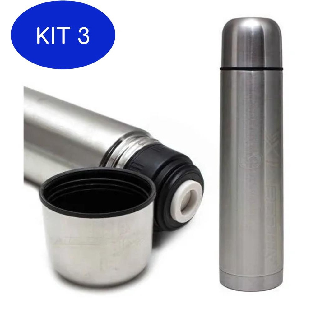 Kit Garrafa T Rmica A O Inox Ml Vacuum Flask Caf Gua Submarino