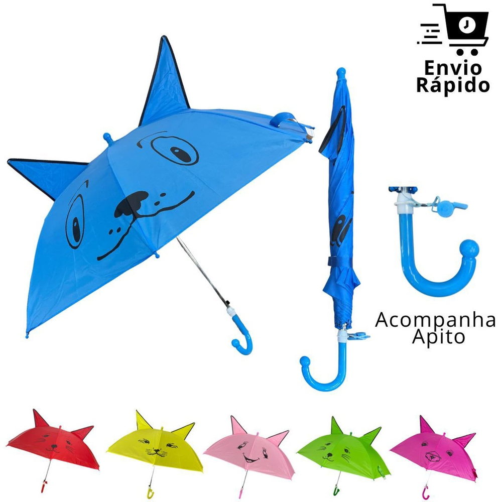 Guarda Chuva Infantil Orelhinhas Azul Submarino