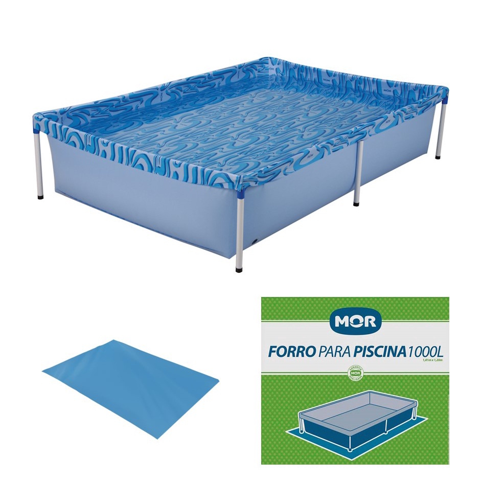 Kit Piscina Infantil 1000 Litros Forro Para Piscina Mor Submarino