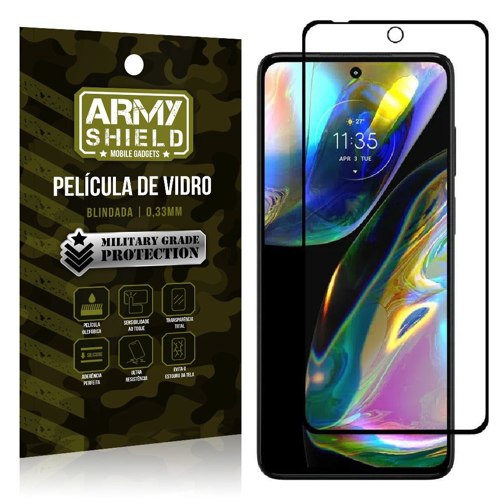 Película De Vidro Moto G82 Cobre A Tela Toda Armyshield Submarino