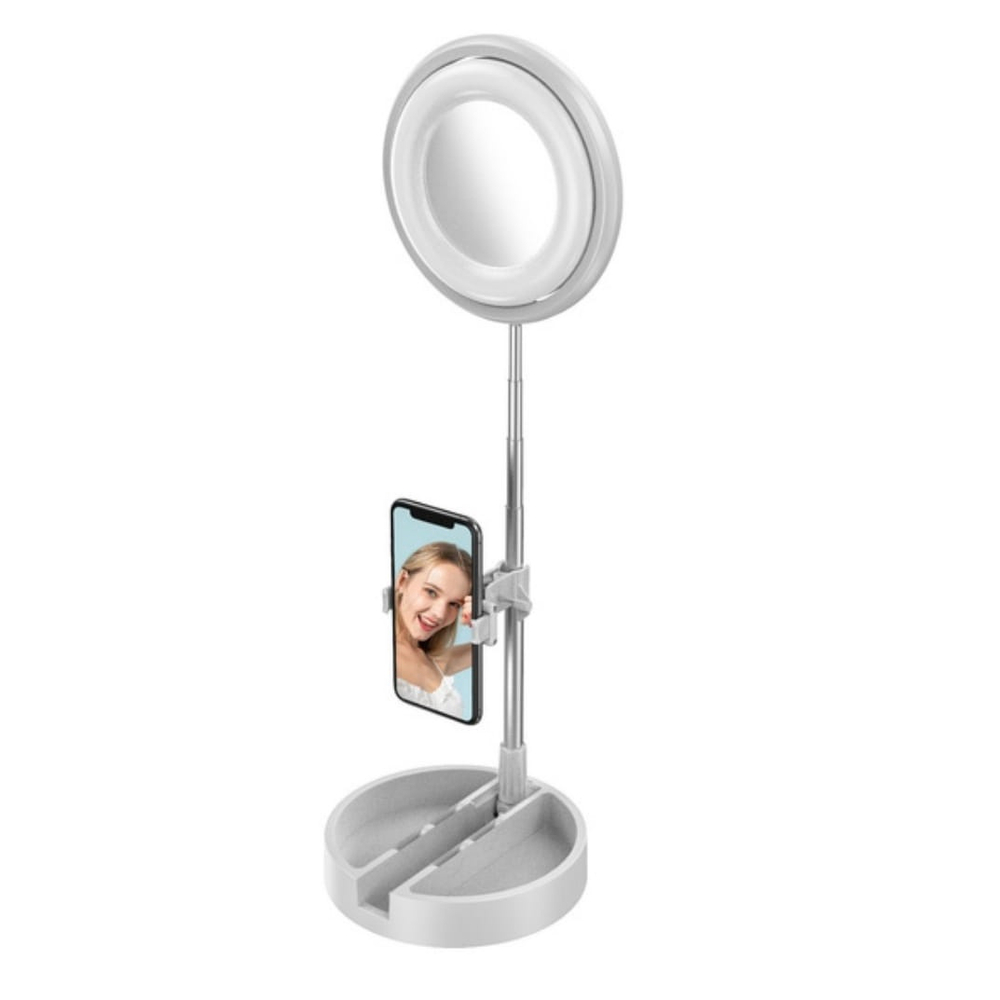 Ring Light Iluminador Led Espelho Suporte Celular Branco Submarino