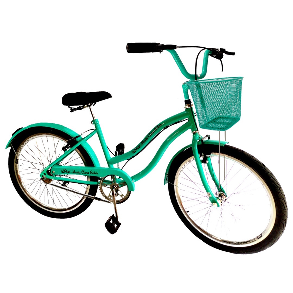 Bicicleta Feminina Aro Passeio Sem Marchas C Cesta Verde No Shoptime