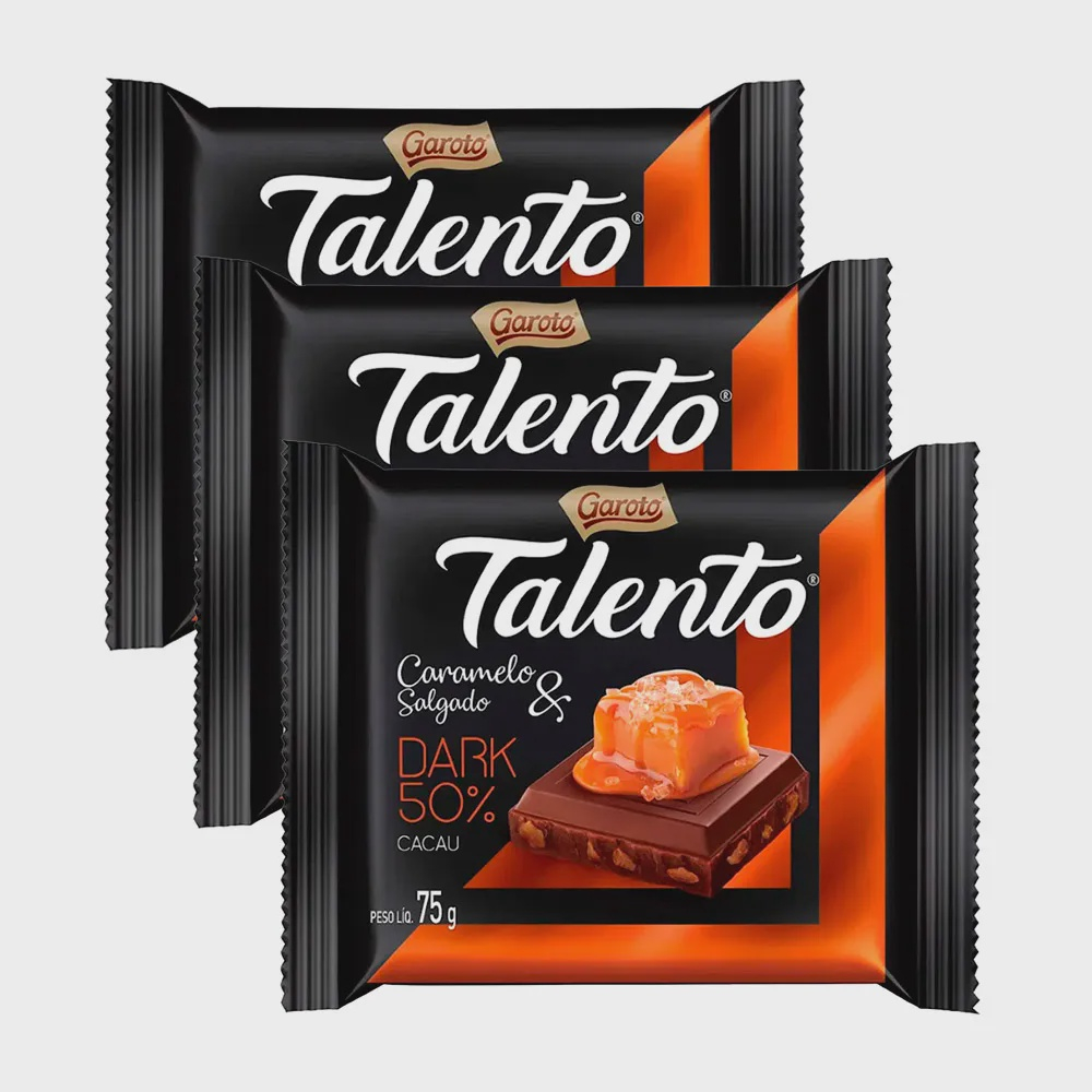 Chocolate Garoto Talento Dark Caramelo Salgado G Kit Tr S