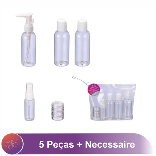 Kit Viagem Frasco 7 Peças Estojo Transparente em Promoção na Americanas