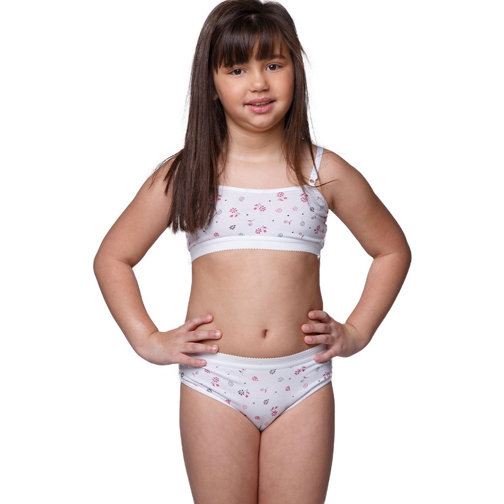 Conjunto Lingerie Infantil Suti Top Calcinha Menina Mo A Em Promo O