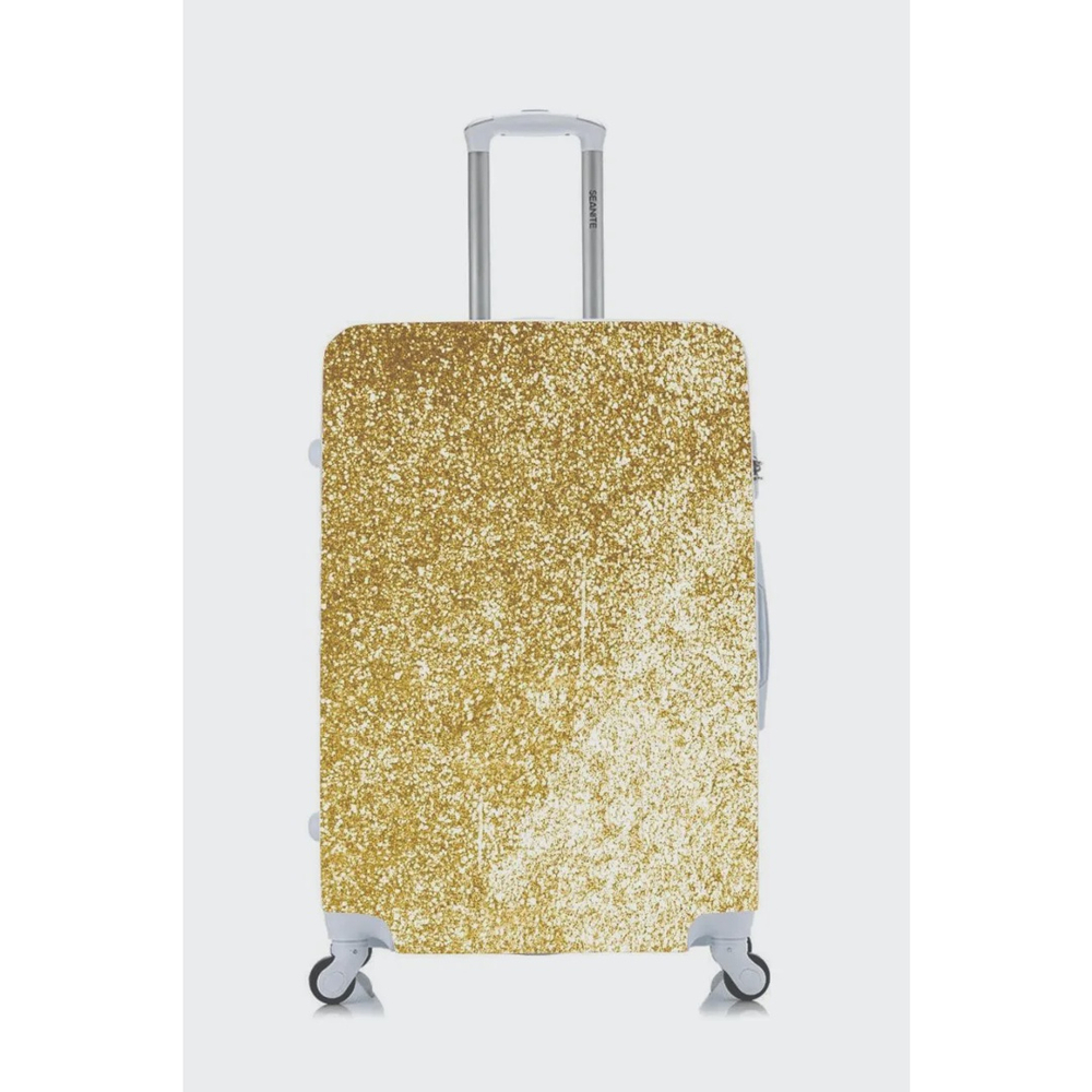 Capa Protetora Para Mala Viagem Personalizada Pequena Glitter Dourado