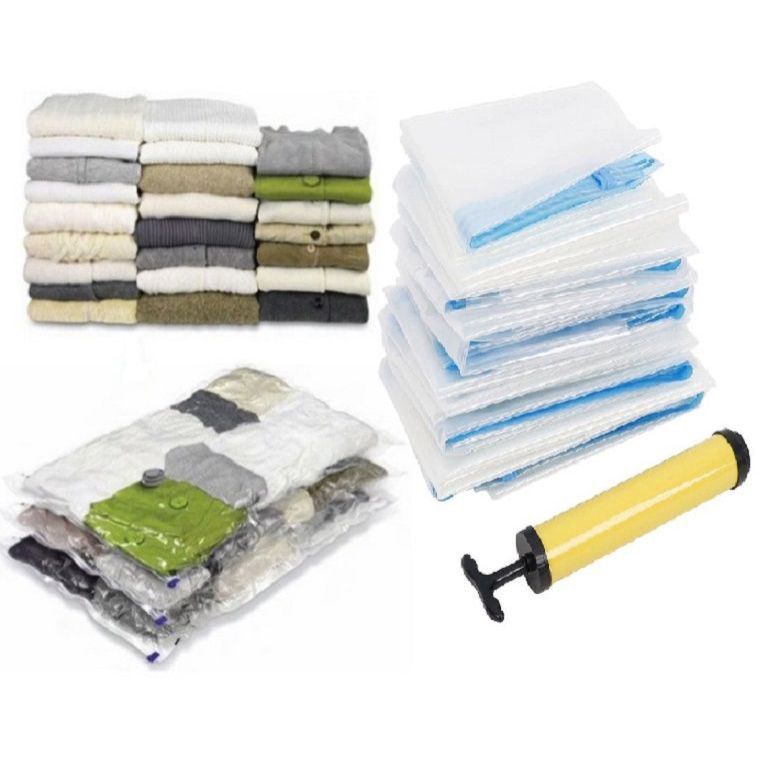 Kit 10 Sacos à Vácuo Guarda Organiza Roupa 50 x 60 cm em Promoção